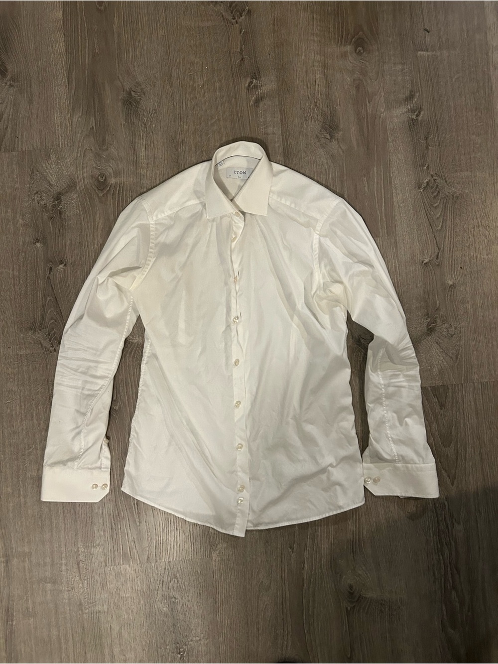 Eton White Men's Dress Shirt - Classic Spread Collar 39- 15.5